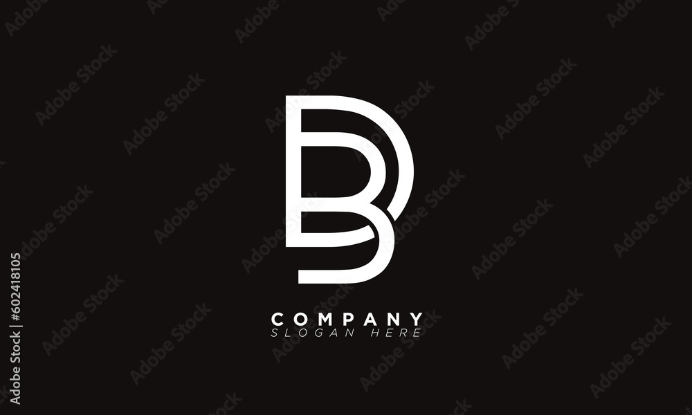 BD Alphabet letters Initials Monogram logo DB, B and D - obrazy, fototapety, plakaty 