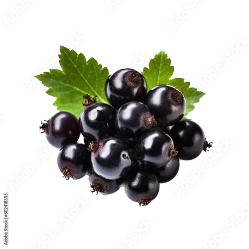 Black currant isolated on white photo