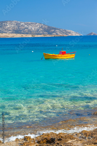 At the fishing port of Koufonisi island, a beautiful little island in Cyclades complex, Aegean Sea, Greece, famous for clear waters and tranquility.