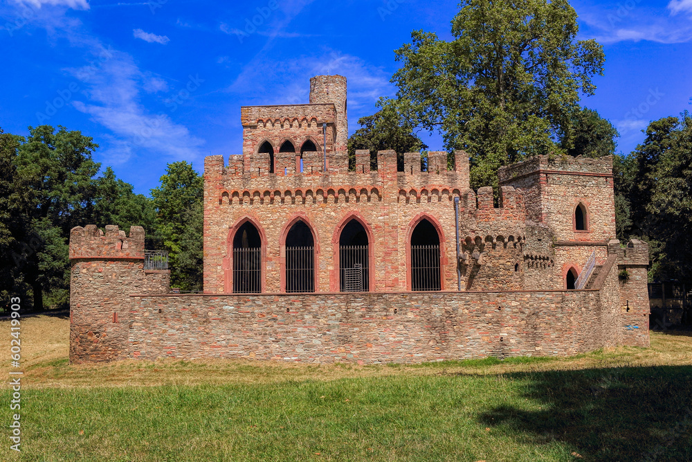 The Mosburg, an artificial ruin of a castle in the Publik Park.