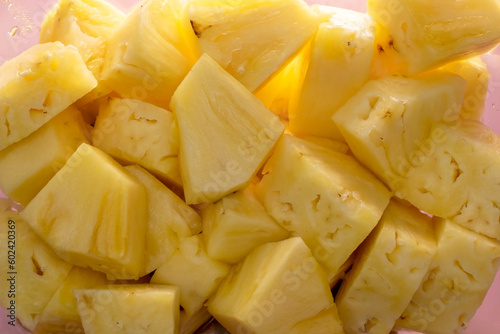 Pineapple pieces, fresh pineapple chunks, juicy pineapple slices