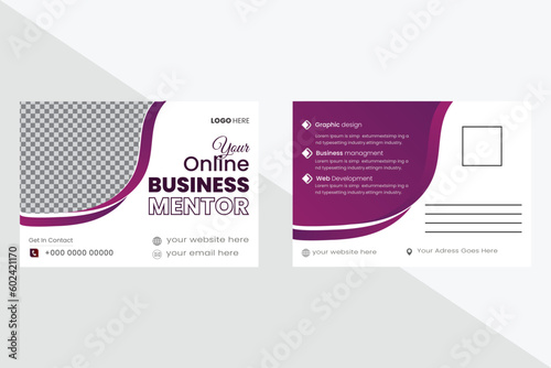Business PostCard Template, Vector Template for Opening Invitation Editable. Postcard design, Corporate Professional Business Postcard Design, Event Card Design, Invitation Design.