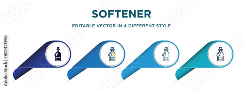 softener icon in 4 different styles such as filled, color, glyph, colorful, lineal color. set of   vector for web, mobile, ui
