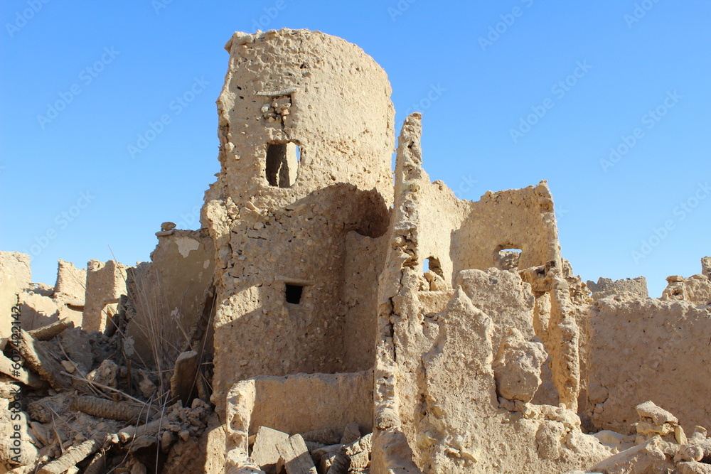Old Shali fortress streets and houses and cityscape in Siwa oasis in Matrouh in Egypt