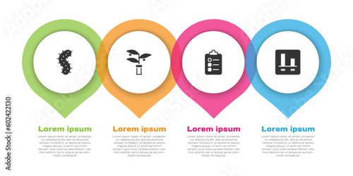 Set Virus, Plant breeding, To do list or planning and Graph chart infographic. Business infographic template. Vector