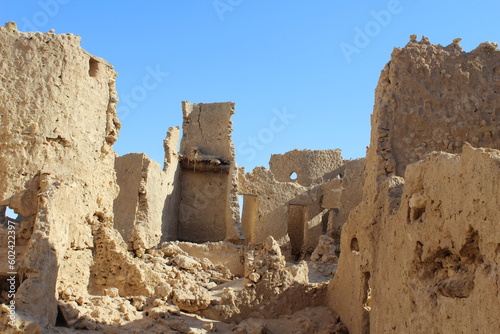 Old Shali fortress streets and houses and cityscape in Siwa oasis in Matrouh in Egypt © Rania