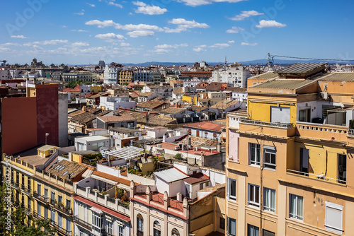 Beautiful panoramic view of Valencia from the Quart Towers (Torres de Quart). VALENCIA, SPAIN.