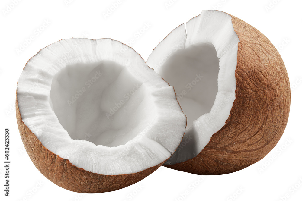 Coconut without shell, isolated on white background, full depth of field Coconut without shell, isolated on white background, full depth of field