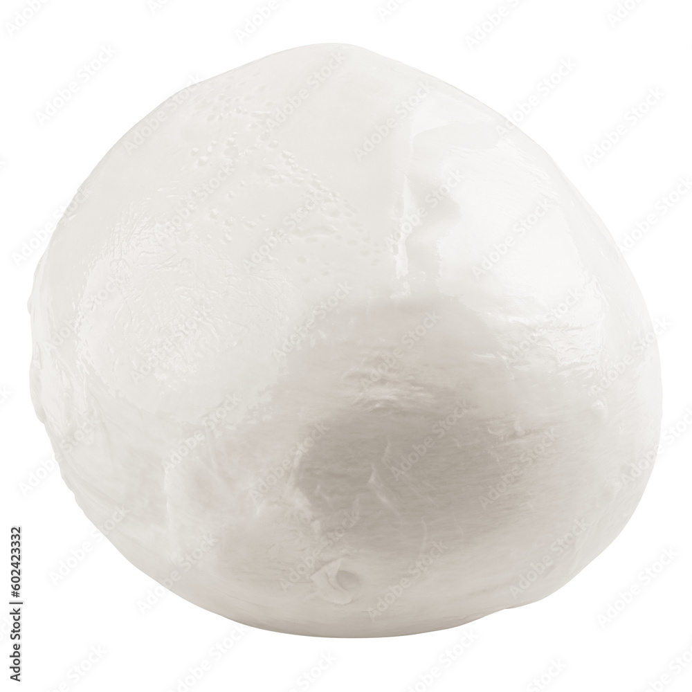 Mozzarella cheese isolated on white background, full depth of field Mozzarella cheese isolated on white background, full depth of field