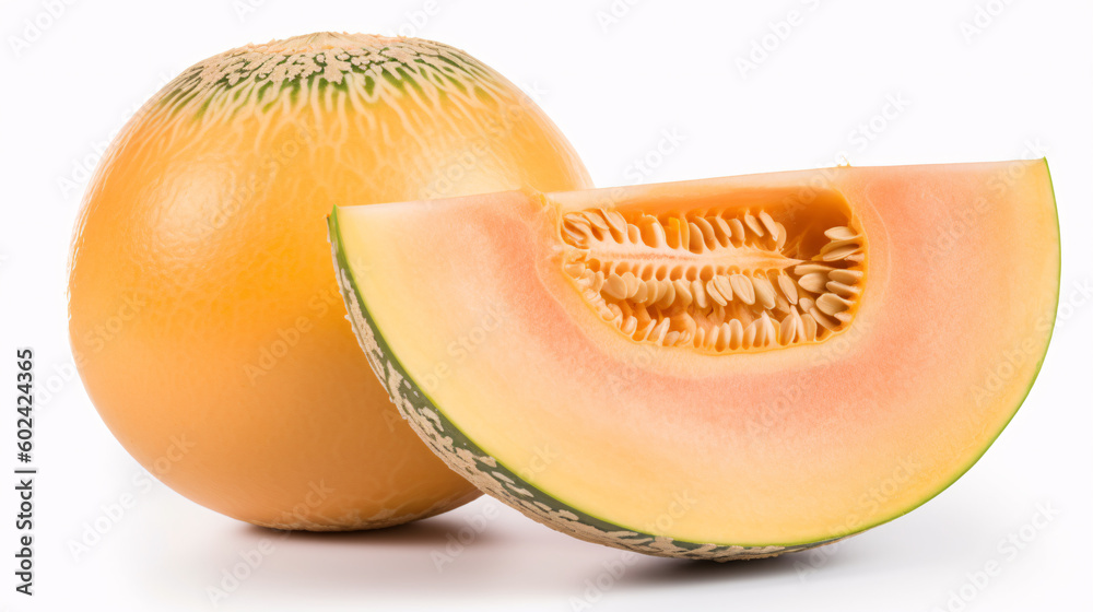 Honey Melon Isolated on Transparent Background, generative AI Honey Melon Isolated on Transparent Background, generative AI