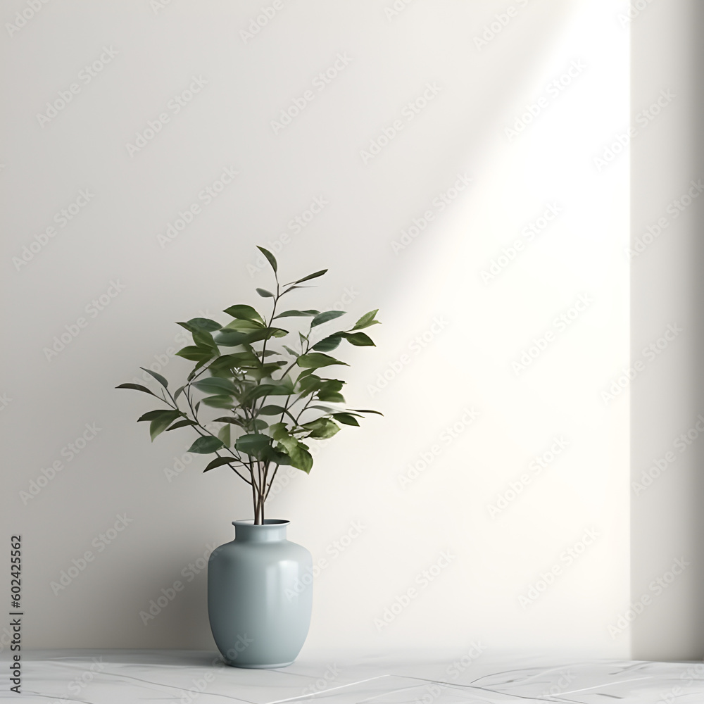Room with plant interior design, modern and simple
