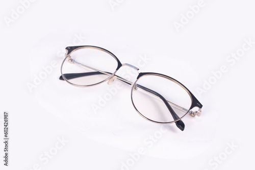 beautiful study glasses isolated on white background