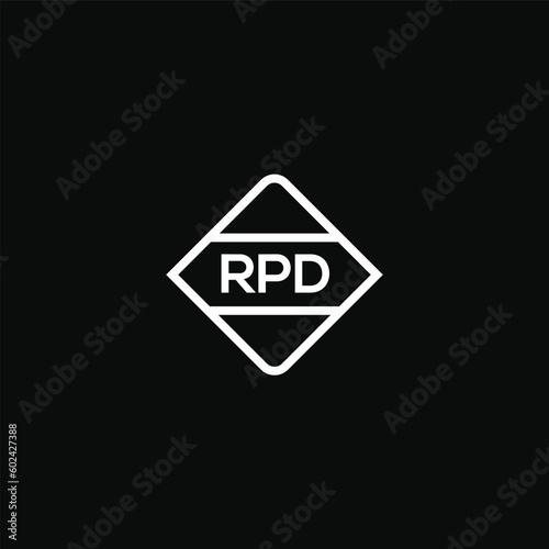 RPD letter design for logo and icon.RPD monogram logo.vector illustration with black background. photo