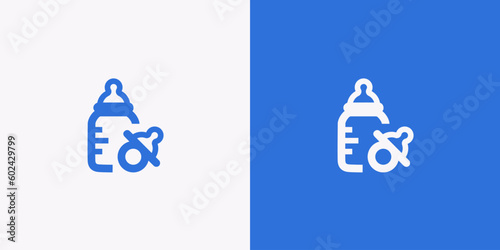 Baby feeding bottle icon. Baby pacifier. Vector. Food and milk. Isolated on the white background. Line icon. Thin stroke. Eps10 illustration.