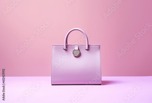 the bag is situated on top of a pink background, generative ai