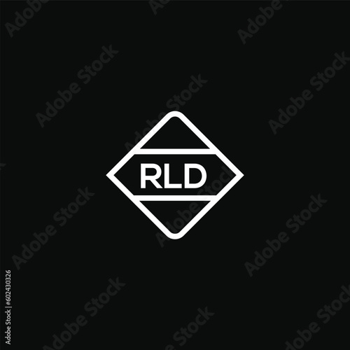 RLD letter design for logo and icon.RLD monogram logo.vector illustration with black background. photo
