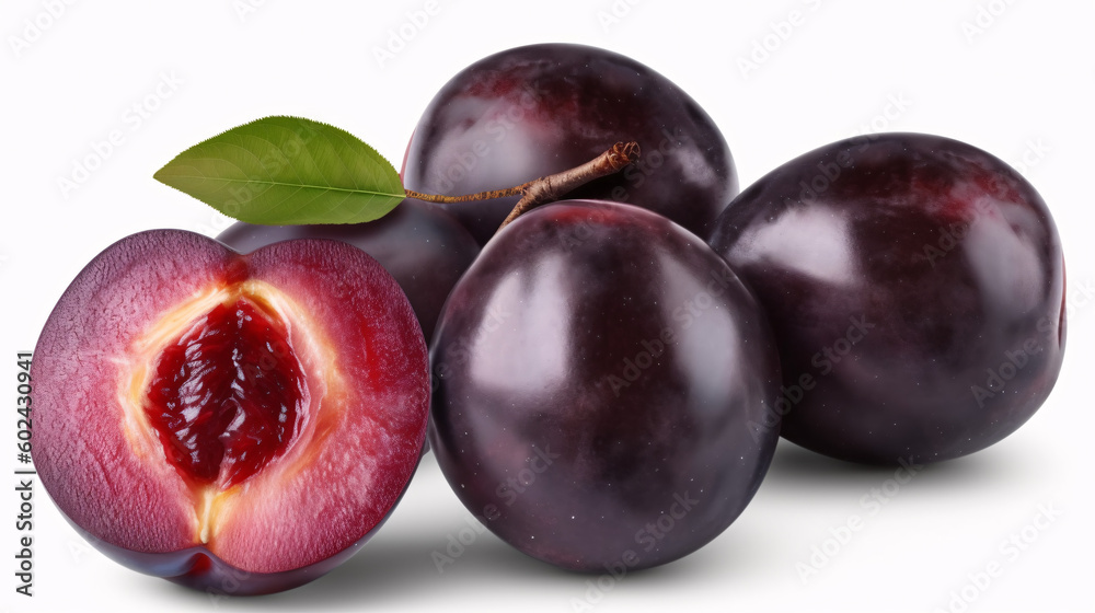 Vibrant Plum Delight: A Captivating Image of a Plum Isolated on a Transparent Background, generative AI
