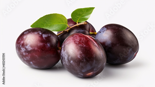 Vibrant Plum Delight: A Captivating Image of a Plum Isolated on a Transparent Background, generative AI