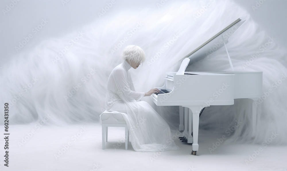 Playing the piano in the white illusory world of associations and