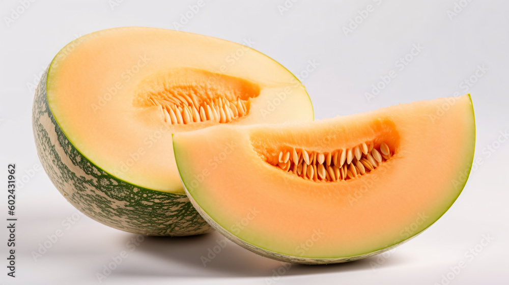 Juicy Sugar Melon Isolated on Transparent Background, generative AI Juicy Sugar Melon Isolated on Transparent Background, generative AI
