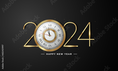 2024 Happy New Year Background Design.