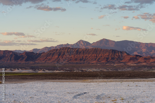 Tecopa, Inyo County, California Mojave Desert landscape including salt flats, badlands, and the Nopah Mountains Range. photo