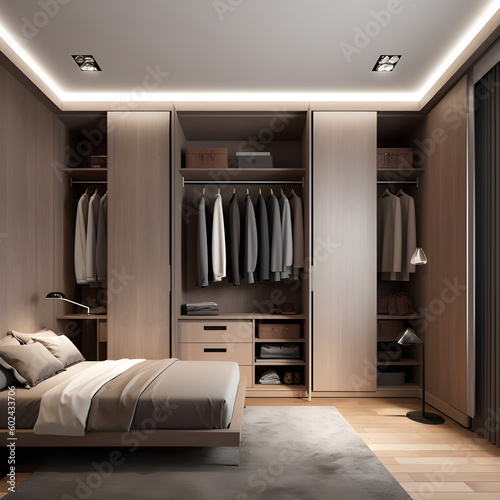 Wardrobe interior design, modern and simple