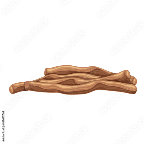 Ashwagandha root heap vector illustration. Cartoon isolated pile of dry brown root sticks of ashwaganda ayurvedic plant, Indian ginseng in traditional Ayurveda medicine and adaptogenic natural product