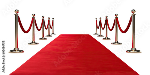 A red carpet isolated on transparent background - Generative AI