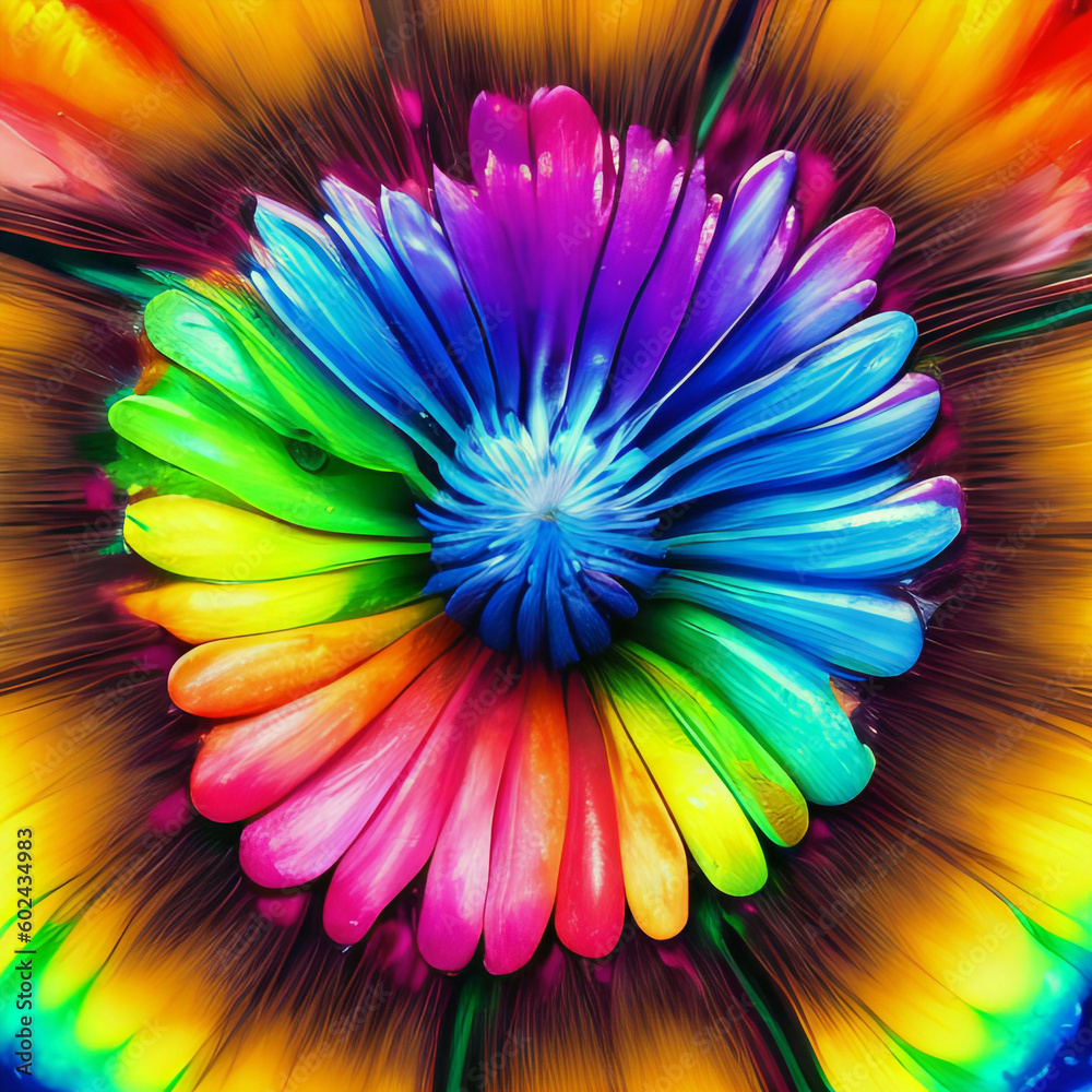 Obraz premium Rainbow pastel macro flower