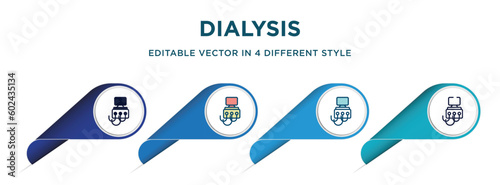 dialysis icon in 4 different styles such as filled, color, glyph, colorful, lineal color. set of   vector for web, mobile, ui