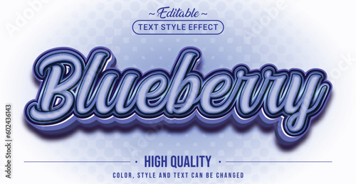 Editable text style effect - Blueberry text style theme. photo