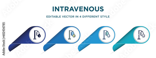 intravenous icon in 4 different styles such as filled, color, glyph, colorful, lineal color. set of   vector for web, mobile, ui