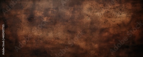 Brown detailed leather texture on wide banner background with copy space. AI generative