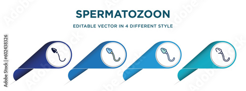 spermatozoon icon in 4 different styles such as filled, color, glyph, colorful, lineal color. set of   vector for web, mobile, ui photo