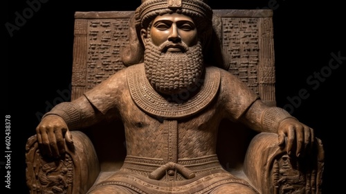 Ancient Babylonian king. AI generated photo
