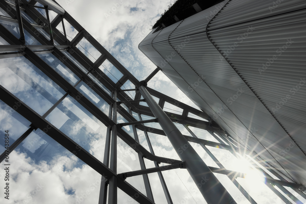 Frames and Glass windows of modern architecture as background