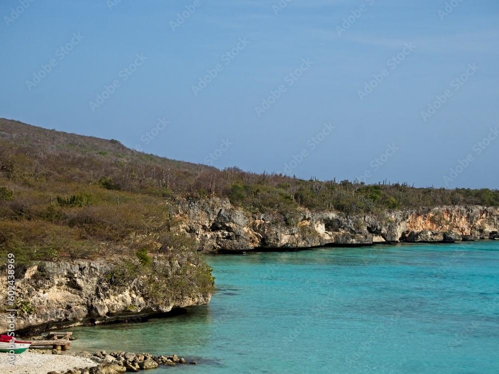 Curaçao has plenty of sandy beaches with absolutely gorgeous crystal-clear waters, like Playa Porto Marie.
