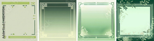 Japanese style frame based on green Generative AI