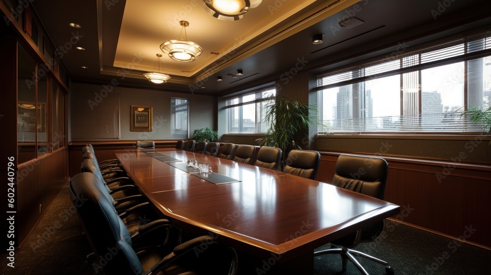 Conference room - A room in a building where meeting. AI generated Conference room - A room in a building where meeting. AI generated