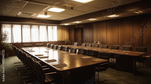 Conference room - A room in a building where meeting. AI generated