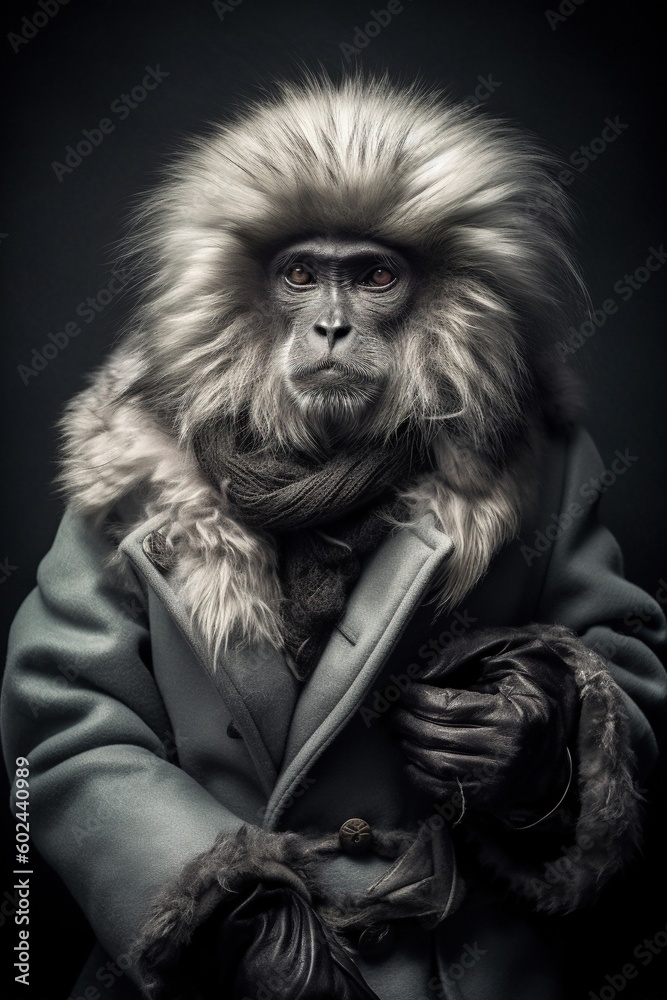 An elegant tamarin. Generative AI. An elegant tamarin. Generative AI.