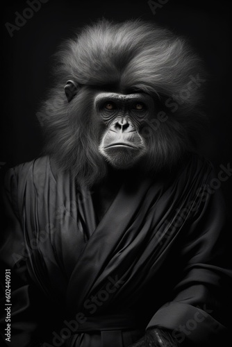 An elegant orangutan. Generative AI.