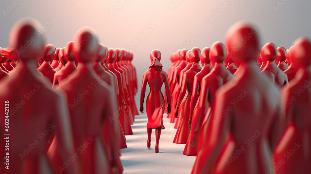 Unique Woman Leader: Angry Rebel Figure Exemplifying Individuality in ...