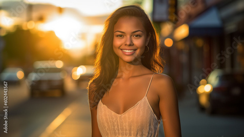 young adult woman with , on...