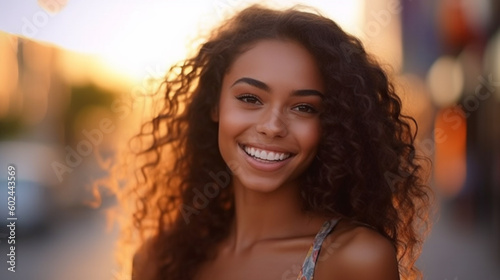 young adult woman with , on...