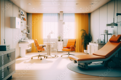 Interior concept of a hospital room - created with Generative AI technology 