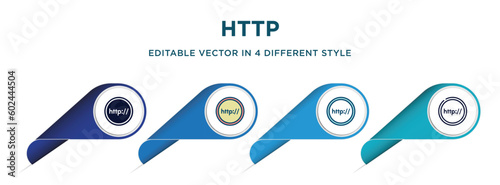 http icon in 4 different styles such as filled, color, glyph, colorful, lineal color. set of vector for web, mobile, ui