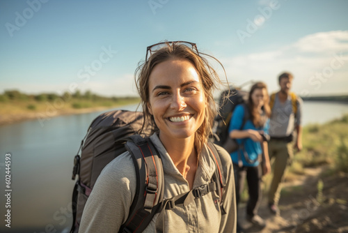young adult woman in a grou...