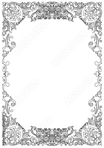 西洋風飾り枠白（A4縦）